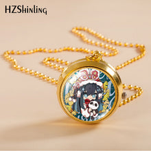 Load image into Gallery viewer, Rotating Pocket Watch Pocket Watch Male and Female Students Ornament Two-Dimensional Animation Necklace Pocket Watch