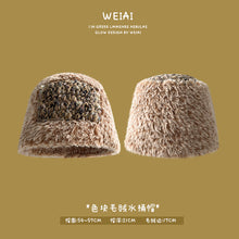 Load image into Gallery viewer, Winter colorful christmas hat vintage knitted wool hat warm plush bucket hat