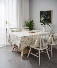 Load image into Gallery viewer, INS Style Cotton Linen Tablecloth Ethnic Style Bohemian Black and White Printed Dining Room Table Cloth Book Tablecloth