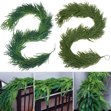 Load image into Gallery viewer, Christmas decoration rattan simulation feel soft glue pine and cypress rattan Norfolk pine green plant pine needles