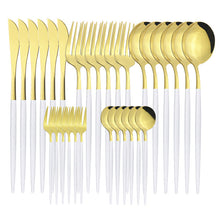 Load image into Gallery viewer, Stainless Steel Tableware Knife, Fork and Spoon 30-Piece Set Hotel Portugal Knife, Fork and Spoon Fruit