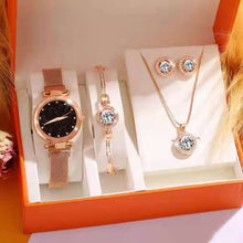 Load image into Gallery viewer, Women's Watch Luxury Boutique Steel Belt Small Dial Watch Bracelet Necklace Set