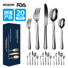 Load image into Gallery viewer, Stainless Steel Tableware Set 5-Piece Western Food Knife, Fork and Spoon 20-Piece Set Gift Set