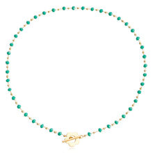 Load image into Gallery viewer, Elegant Black Crystal Glass Bead Chain Simple OT Buckle Short Flower Necklace