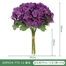 Load image into Gallery viewer, 12pcs/Set Artificial Hydrangea Wedding Bouquet Holder Simulated Pincushion Hydrangea Bouquet Home Ornamental Flower