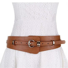 Load image into Gallery viewer, Fashion Women's Wide Waist Seal Korean Style Pin Buckle Stitching Single Circle Dress Accessories Belt