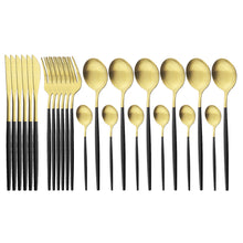 Load image into Gallery viewer, Matte Portugal Stainless Steel Knife, Fork and Spoon Western Food/Steak Knife and Fork Dessert Spoon Fork Tableware