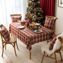 Load image into Gallery viewer, Christmas Cotton Linen Tablecloth Table Cloth Decorative Fur Ball Placemat for Western Food Snowflake Table Cloth Tablecloth
