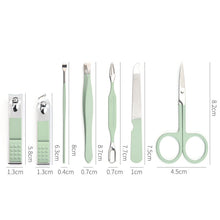 Load image into Gallery viewer, Nail Public Lift Matcha Green 7-Piece Manicure Nail Beauty Tool Set Cross-Border Nail Scissors 7-Piece Set Nail Clippers Full Set