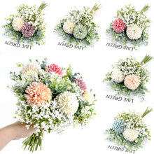 Load image into Gallery viewer, 12pcs/Set Simulation Bridal Bouquet Wedding Bouquet Hydrangea Fake Flower Furnishings Decorative Simulation Flower