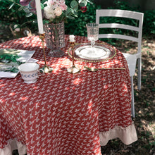 Load image into Gallery viewer, Embroidery Three-Dimensional Ruffled Dining Table Fabric Pure Cotton American Retro Tablecloth