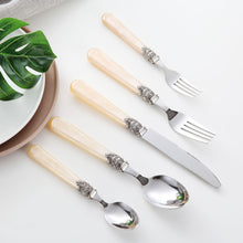 Load image into Gallery viewer, 304 Stainless Steel Tableware Suit Knife Fork Spoon Retro Tableware Acrylic Handle Tableware
