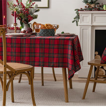 Load image into Gallery viewer, Christmas Holiday Tablecloth Red Plaid Table Cloth Living Room Decoration Tea Table Cloth Table Mat Rectangular Tablecloth