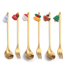Load image into Gallery viewer, Christmas Gift Creative Ins Stirring Spoon Santa Claus Spoon Elk Fruit Fork