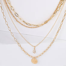 Load image into Gallery viewer, Metal Necklace Multi-Layer Twin Necklace Women's Trendy Water Drop Pendant Clavicle Chain