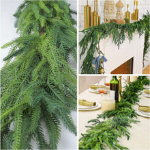 Load image into Gallery viewer, Christmas decoration rattan simulation feel soft glue pine and cypress rattan Norfolk pine green plant pine needles