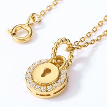Load image into Gallery viewer, Women's Necklace S925 Silver Plated Geometric Heart Lock Choker Gift for Girls
