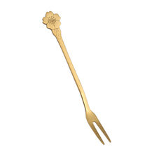 Load image into Gallery viewer, Q Stainless Steel Creative Fruit Fork Two-Tooth Fork Dessert Fork Household Fruit Toothpick Cake Fork