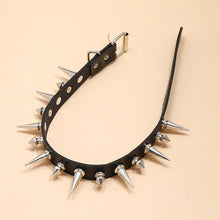 Load image into Gallery viewer, Black Punk Rock Leather Necklace Necklace Gothic Spike Trend Sexy Ornament