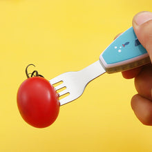 Load image into Gallery viewer, Stainless Steel Children's Small Spoon Cartoon Pattern Baby Feeding Spoon Fork Portable