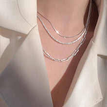Load image into Gallery viewer, 925 Silver Sparkling Necklace Vintage Temperament Clavicle Chain Twin Necklace