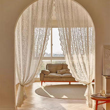 Load image into Gallery viewer, 132 * 213cm White French Lace Curtain Bedroom Window Screen