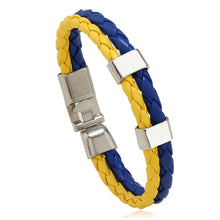 Load image into Gallery viewer, Ornament Woven Flag Flag Color Leather Bracelet Pu Imitation Bracelet World Cup Country Bracelet