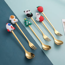 Load image into Gallery viewer, Cartoon Tableware Cat's Paw Spoon Cute Dessert Spoon Stainless Steel Spoon Doll Dessert Fruit Fork