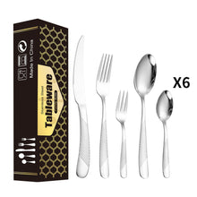 Load image into Gallery viewer, Tableware Set Star Diamond Series Western Food Knife, Fork and Spoon Five Main Pieces 30-Piece Set Steak Knife