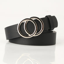 Load image into Gallery viewer, Women's Cross-Border Trendy Double Ring Buckle Belt Fashionable Simple Women's Ins Style Wide Belt