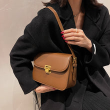 Load image into Gallery viewer, Women's Leather Messenger Bag Retro Small Square Bag