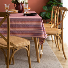 Load image into Gallery viewer, Tablecloth Ethnic Style Bohemian Polyester Cotton Yarn-Dyed Flower Striped
