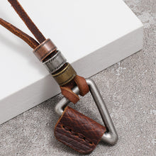 Load image into Gallery viewer, Brown Simple European and American Style Trendy Men's Necklace Personalized Antiquity Hip Hop Pendant Ornament