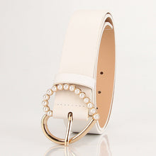 Load image into Gallery viewer, Sweet Inlaid Pearl Peach Heart Buckle Dress Decoration Belt Cute Student Jeans Strap