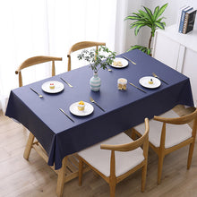 Load image into Gallery viewer, Solid Color PVC Waterproof and Oilproof and Heatproof Tablecloth Rectangular Plastic Table Mat Tablecloth