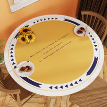 Load image into Gallery viewer, White Simple Table Mat Waterproof Oil-Proof round Leather Tablecloth Household PVC Leather round Tablecloth