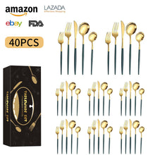 Load image into Gallery viewer, Stainless Steel Tableware Knife, Fork and Spoon 20-Piece Set Western Food/Steak Knife, Fork and Spoon 40-Piece Set