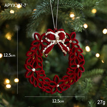 Load image into Gallery viewer, Flocking material Christmas pendant Holiday decoration Snowflake pendant Christmas tree pendant