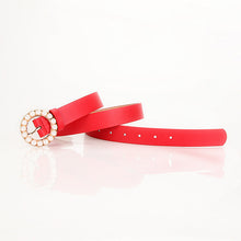 Load image into Gallery viewer, Fashion Trend round Pearl Pin Buckle Highlight Temperament Noble Belt