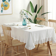 Load image into Gallery viewer, Round Vintage Lotus Edge Tablecloth Washed Pleated Cotton Color Matching Tablecloth Hotel Parents Square Decorative Cloth Cover Towel