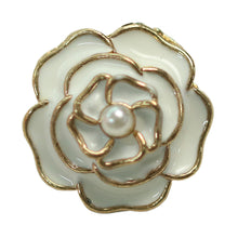 Load image into Gallery viewer, 5pcs/Set Pearl Camellia Buttons Black White Metal Buttons Suit Cardigan Decorative Buckle