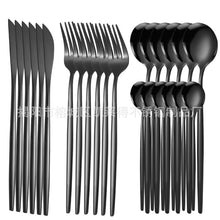 Load image into Gallery viewer, Stainless Steel Knife and Forks 24-Piece Portuguese Tableware Set Golden Set Creative Western Food Steak Knife