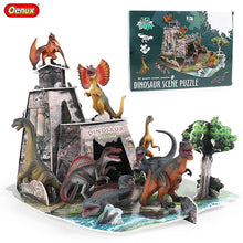 Load image into Gallery viewer, Jurassic Dinosaur Model 3D 3D Puzzle Model Scene Decoration Double Ridge Dragon Dragon Tyrannosaurus Rex Animal Model Children's Educational Toys