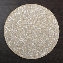 Load image into Gallery viewer, Round simple style natural color, evening placemat table mat coaster Japanese style, environmentally friendly fringed jute placemat