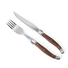 Load image into Gallery viewer, 3pcs/Set 4pcs/Set Wood Grain Stainless Steel Tableware Knife, Fork and Spoon Daily Household Tableware Suit