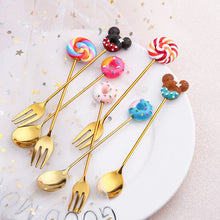 Load image into Gallery viewer, Small Spoon Dessert Fork Donut Spoon Lollipop Macaron Spoon Small Spoon Mouse Head