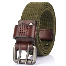 Load image into Gallery viewer, Thick Canvas Men's Double Pin Buckle Belt Jeans Casual Inner Belt