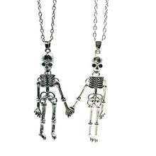 Load image into Gallery viewer, Dark Wind Halloween Necklace Human Skeleton Skeleton Ghost Hand Holding Pendant Couple Necklace