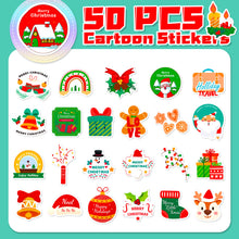 Load image into Gallery viewer, 50 Sheets Christmas Stickers Christmas Party DIY Glazing Plate Glass Layout Decorating Stickers