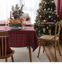 Load image into Gallery viewer, Christmas Holiday Tablecloth Red Plaid Table Cloth Living Room Decoration Tea Table Cloth Table Mat Rectangular Tablecloth